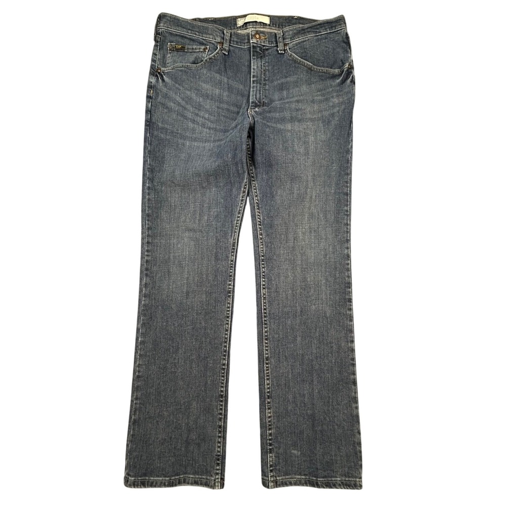 VTG Lee Premium Classic Fit Jeans Mens 36x32 Blue Straight Leg Stretch Denim
